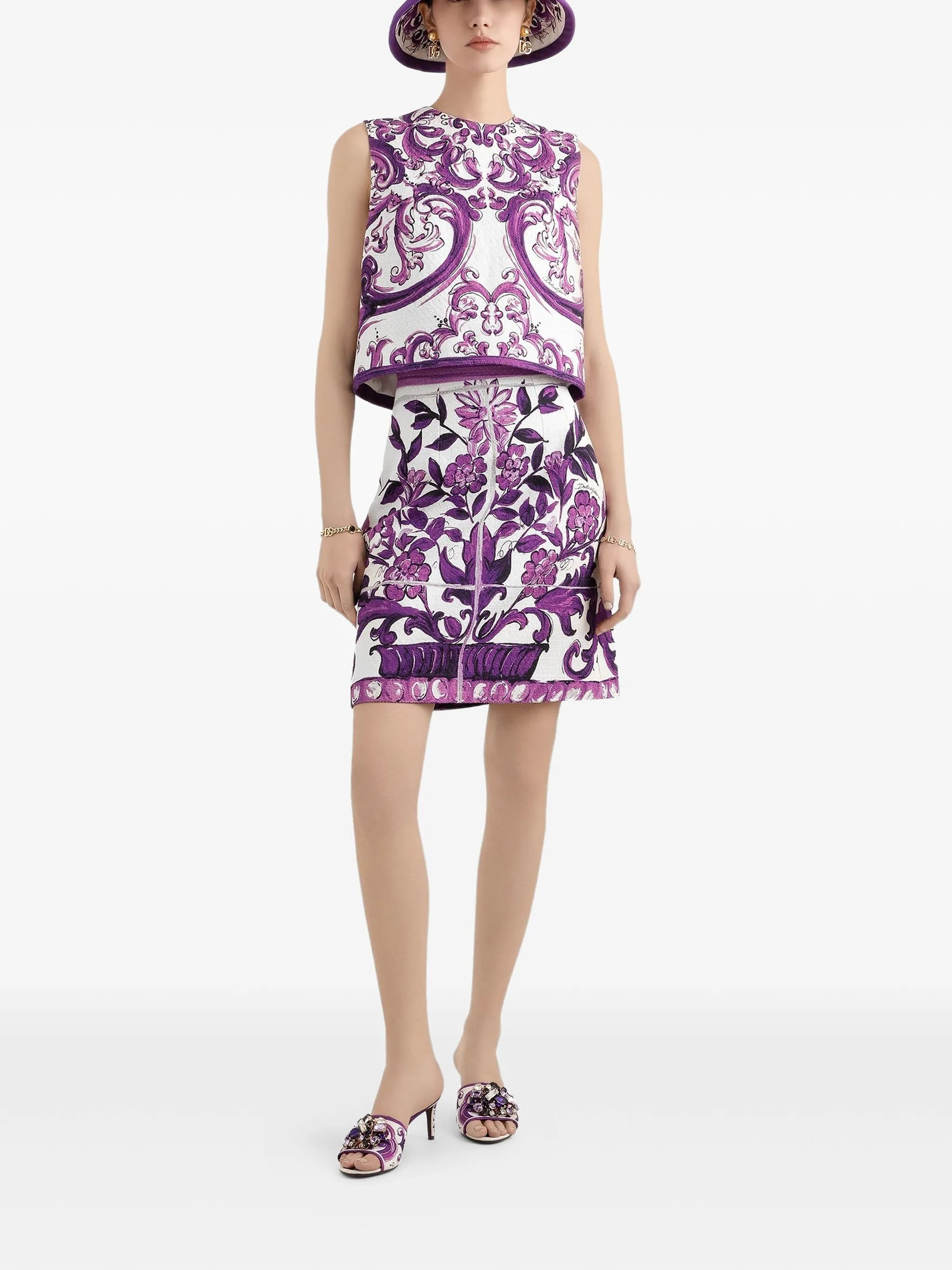 Majolica-print skirt