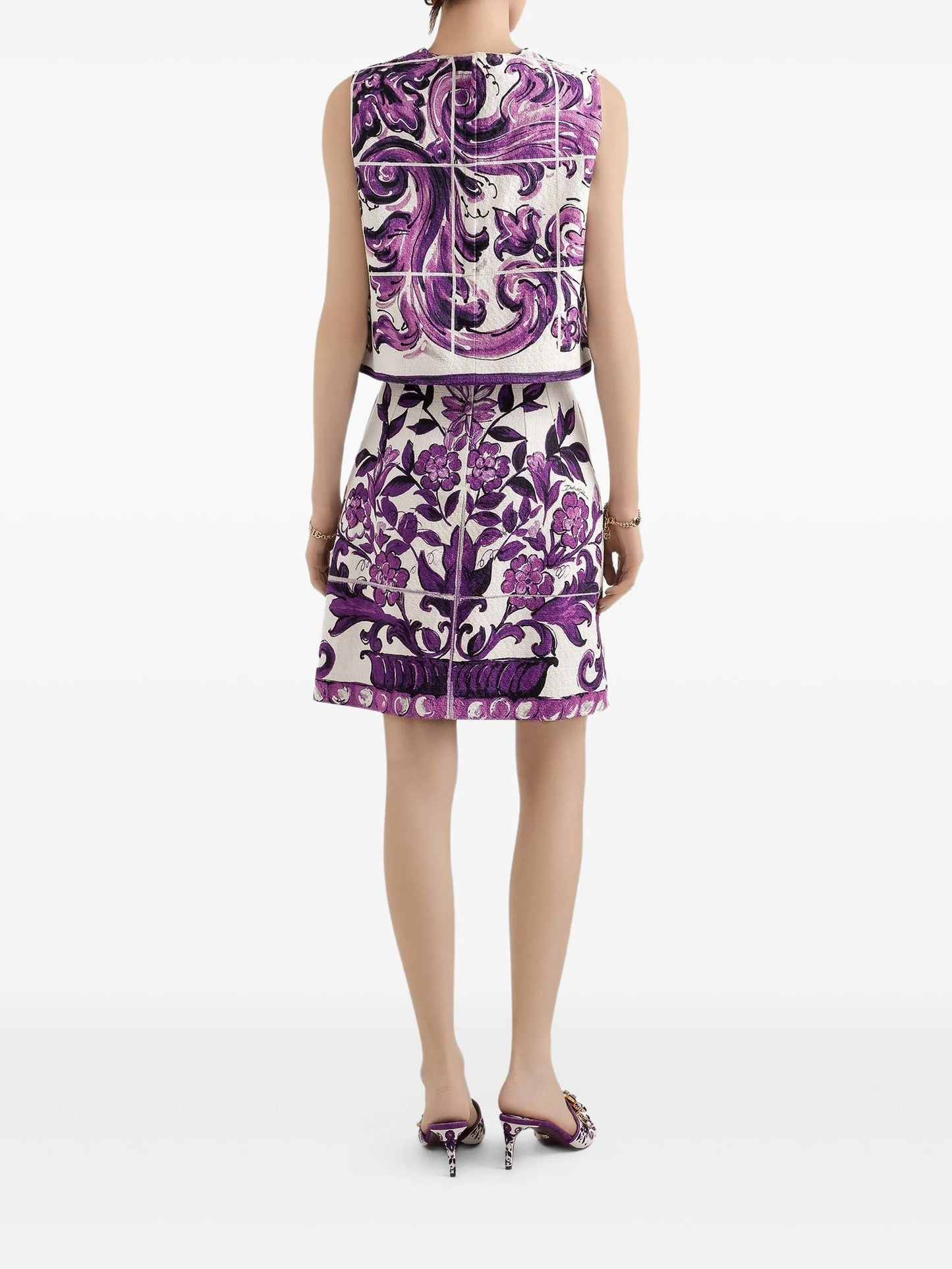 Majolica-print skirt