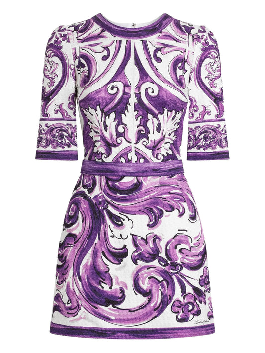 graphic-print mini dress