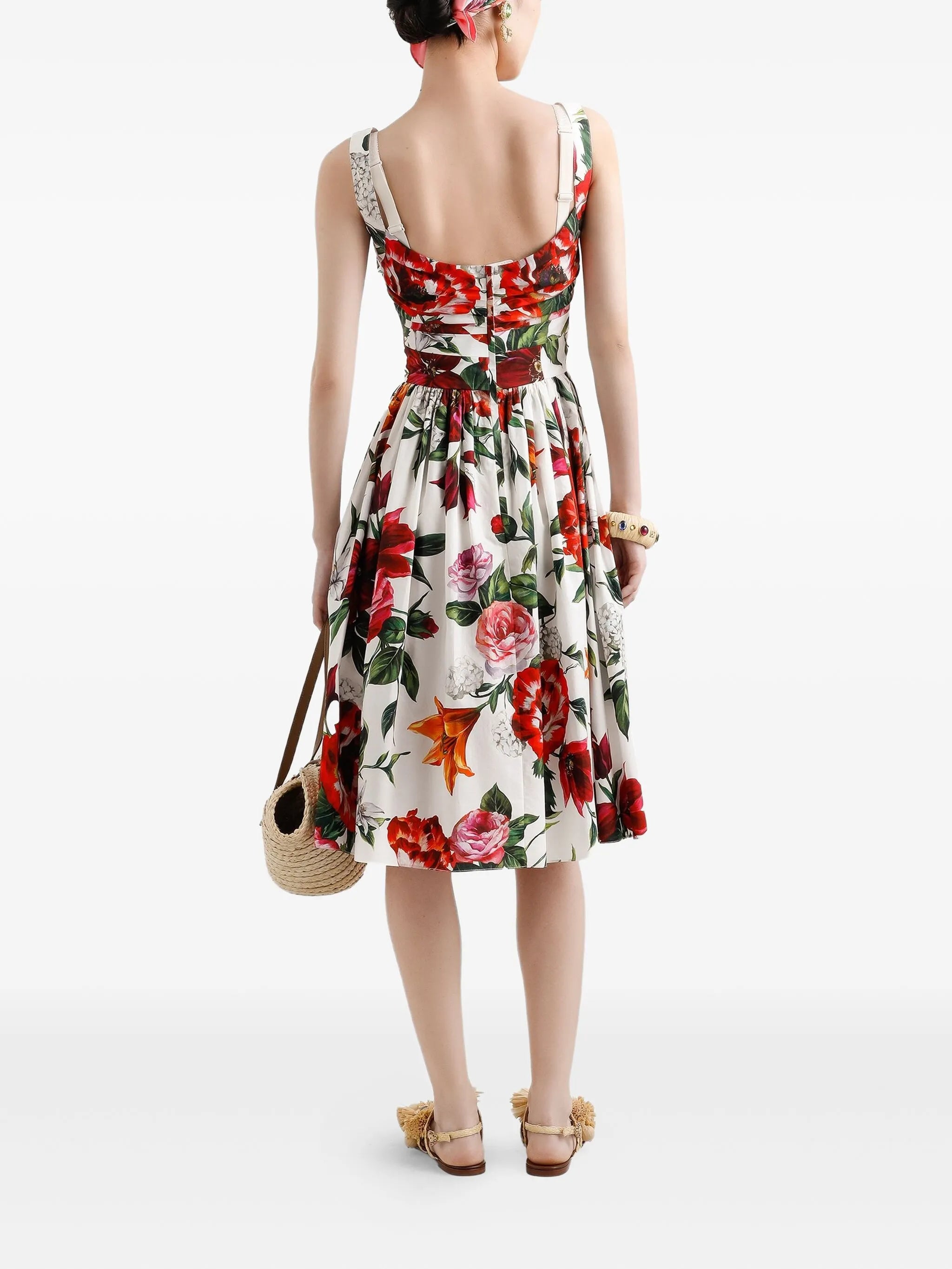 floral-print midi dress