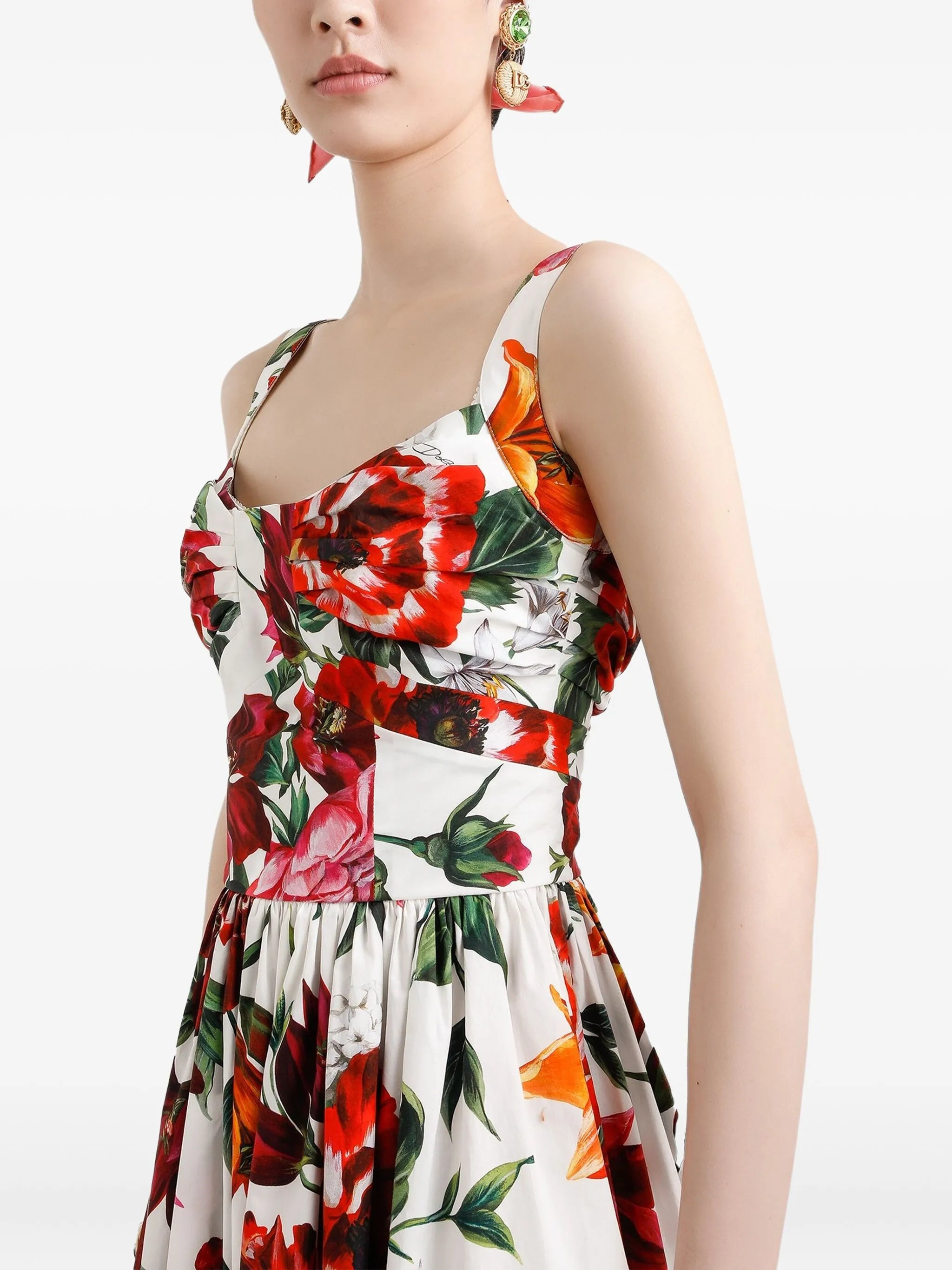 floral-print midi dress