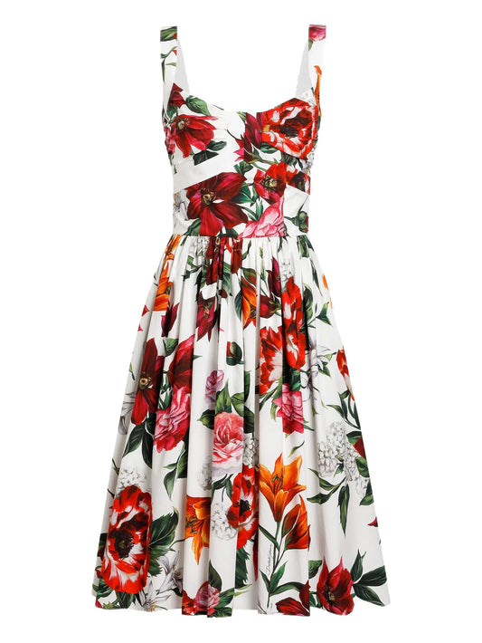 floral-print midi dress