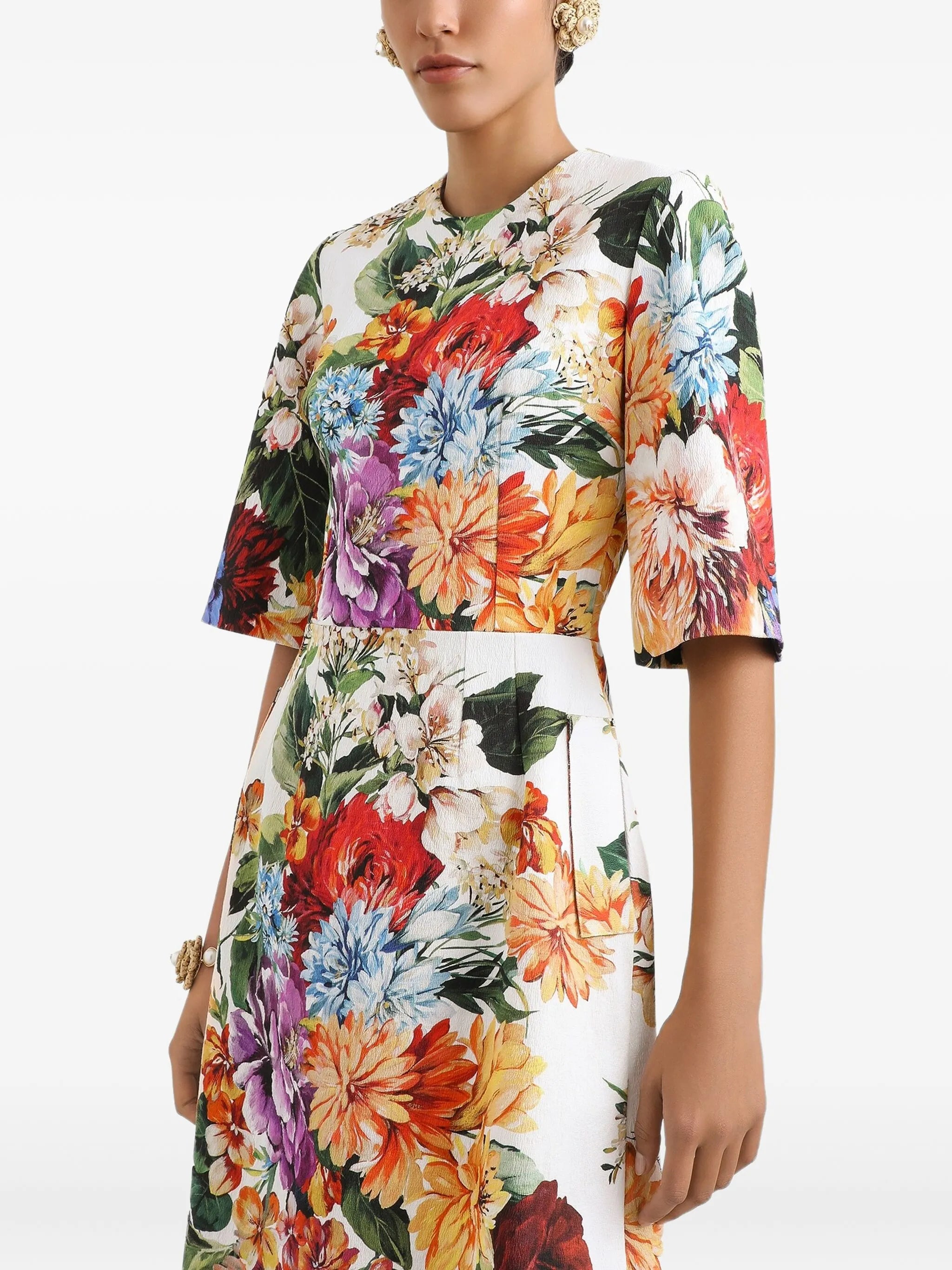 floral-print mini dress