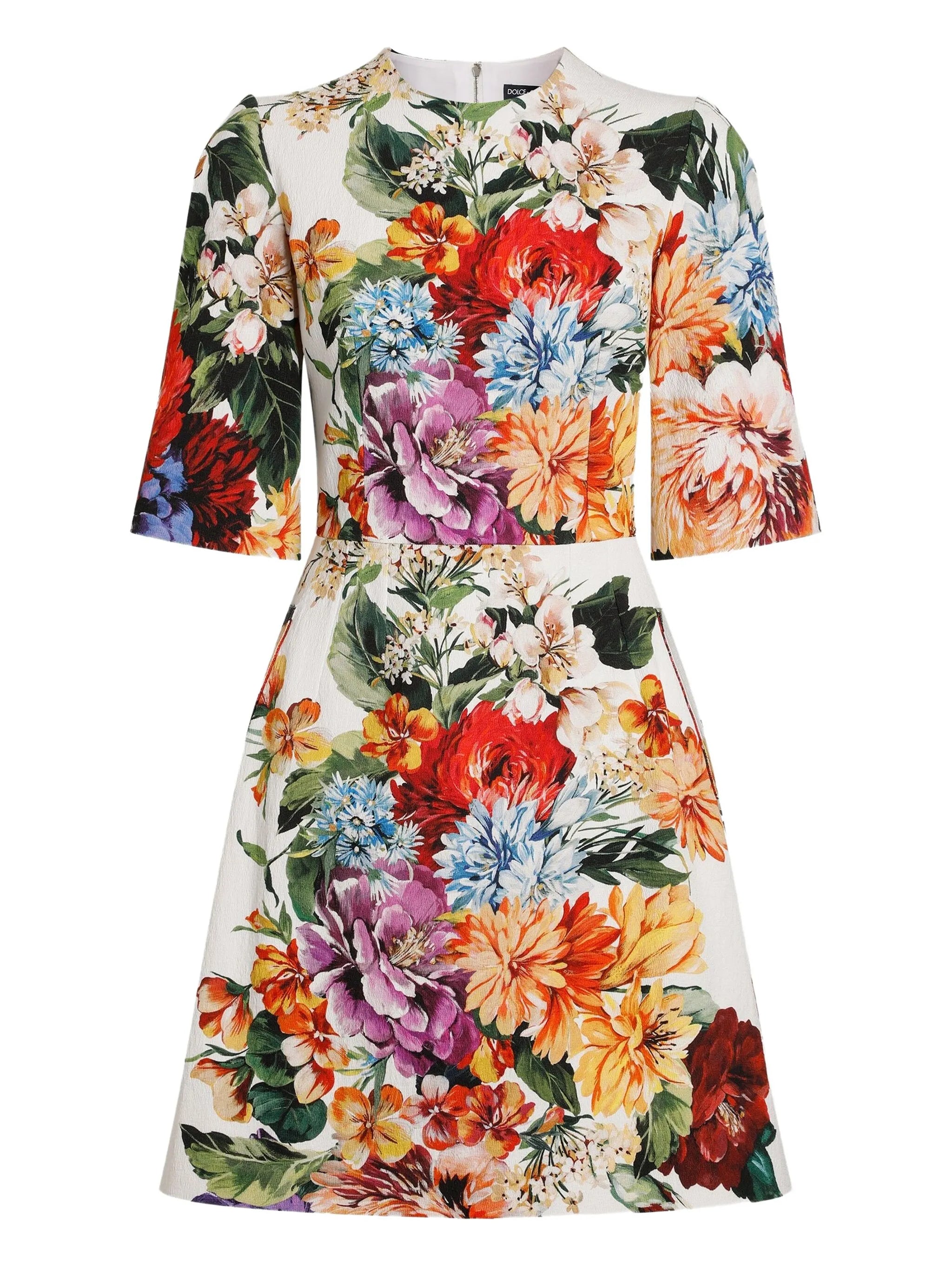 floral-print mini dress