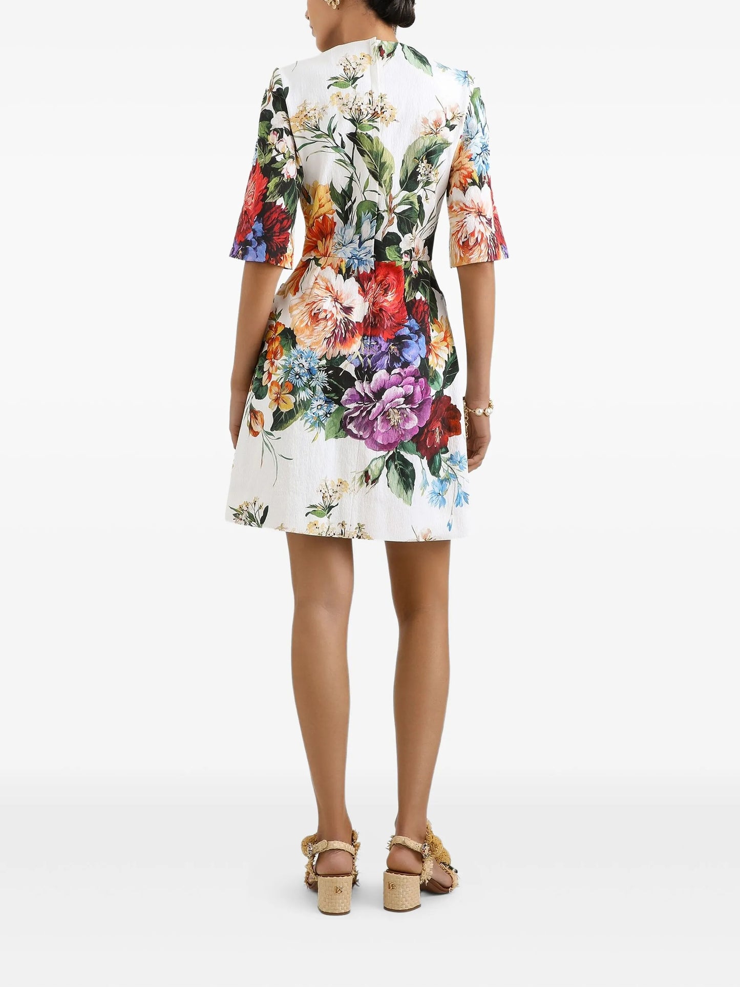 floral-print mini dress