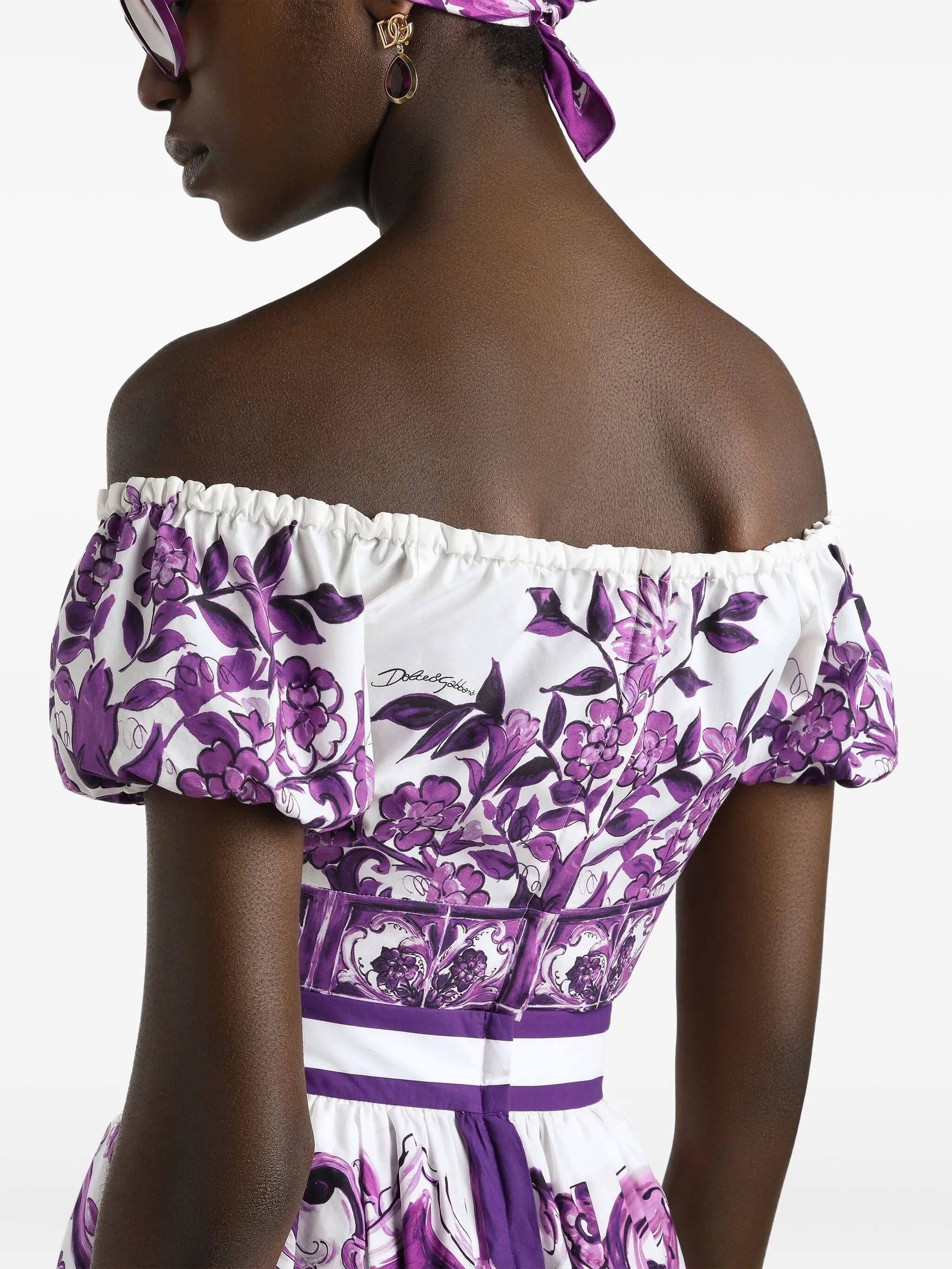 Majolica-print blouse