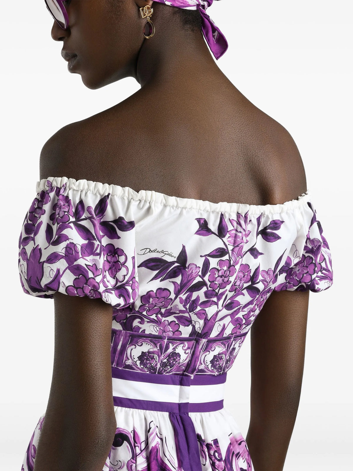 Majolica-print blouse