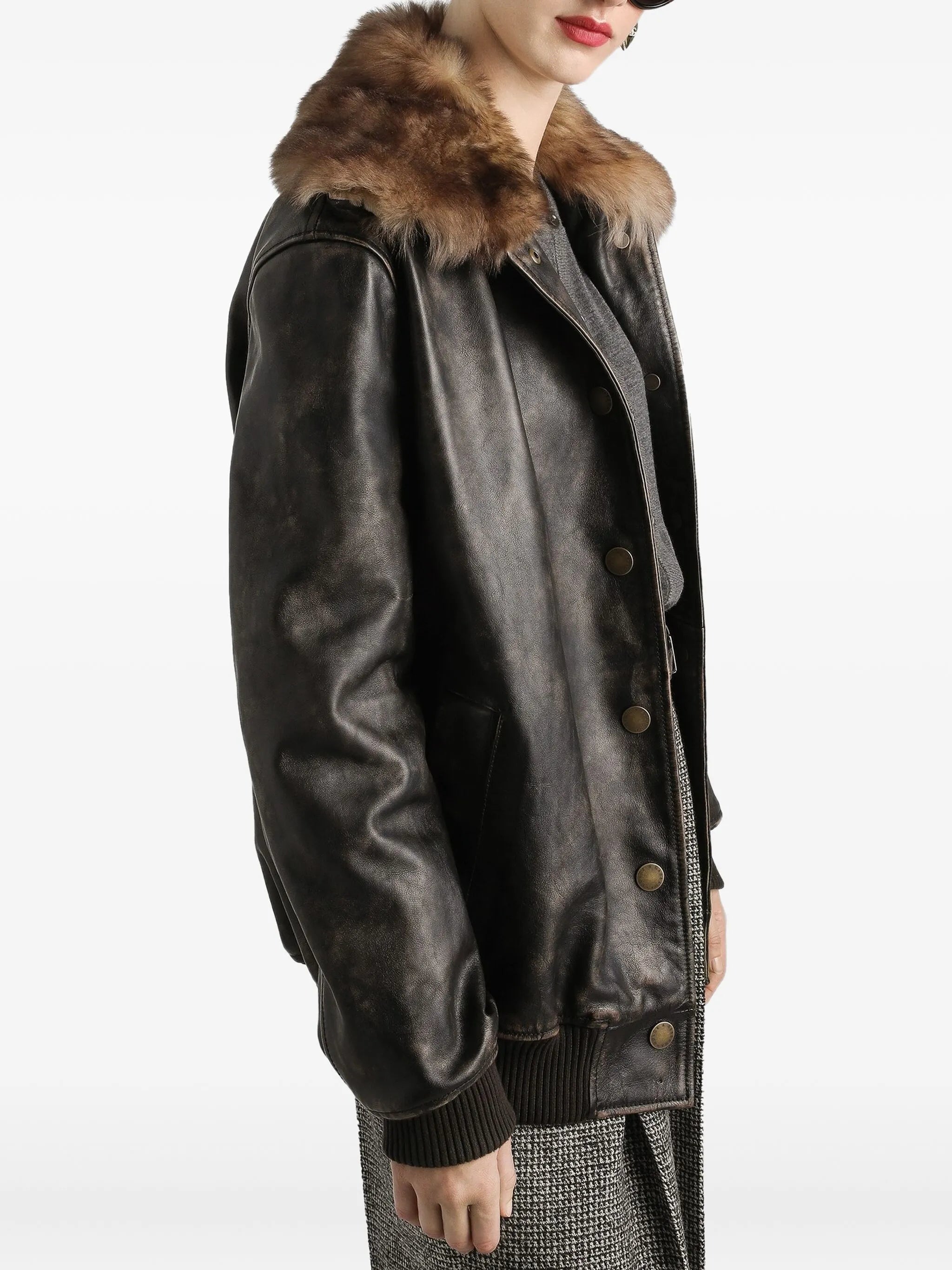 leather bomber jacket
