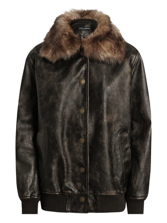 leather bomber jacket
