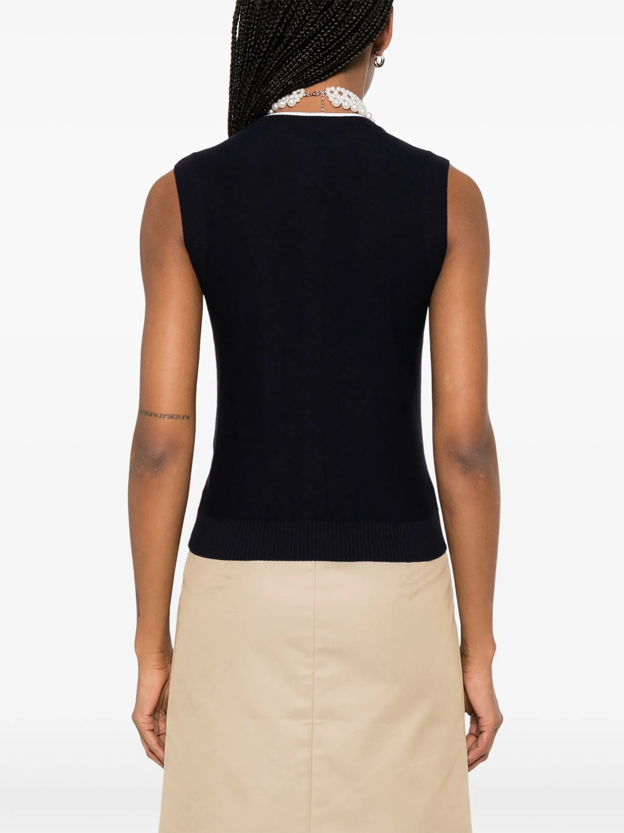 floral-appliqué vest