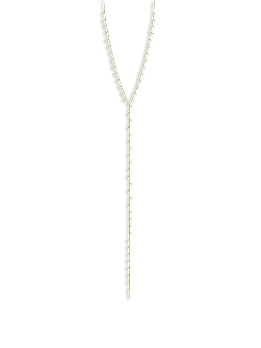 14K yellow gold fringe lariat necklace
