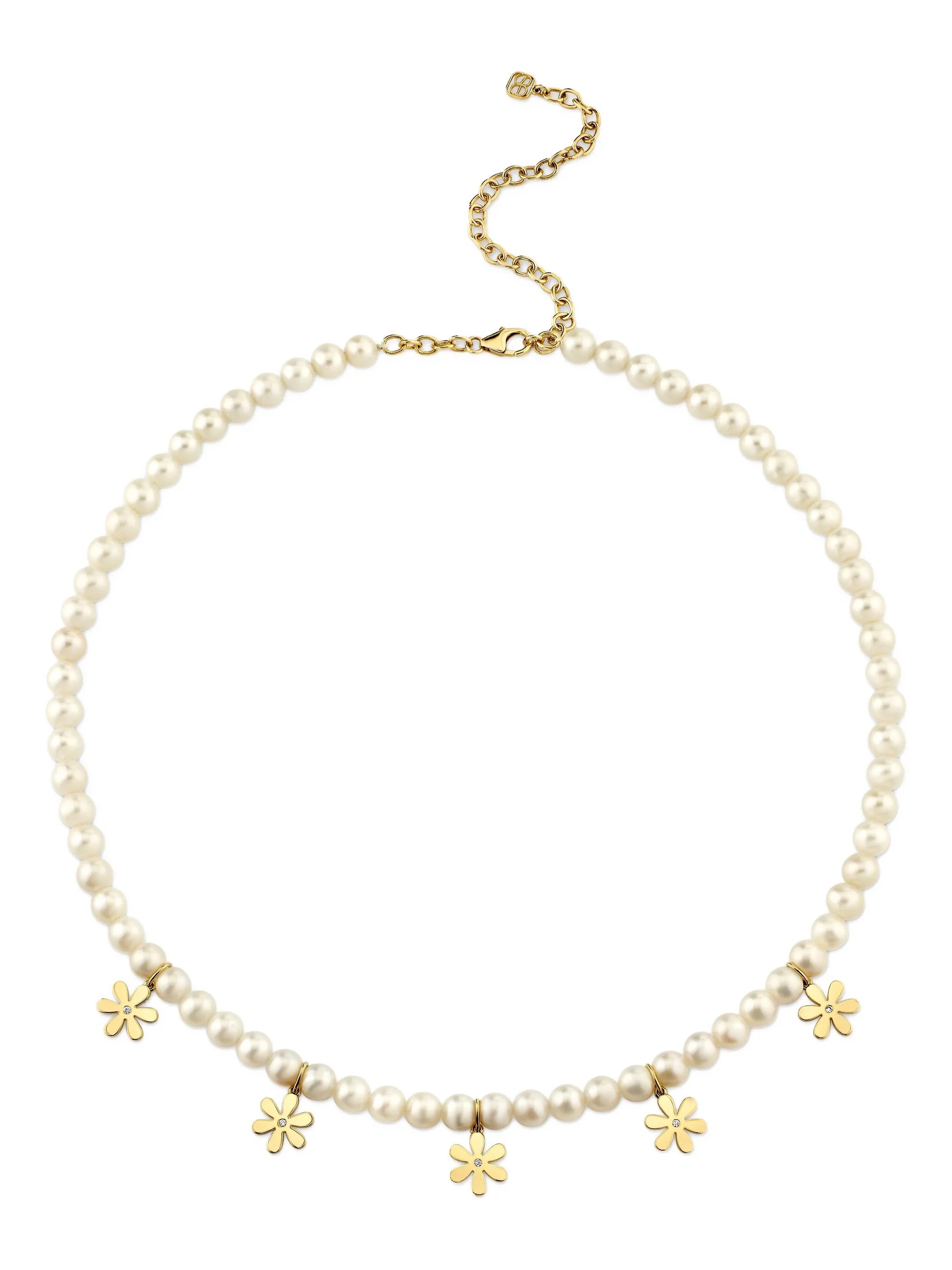 14CT yellow gold Daisy diamond necklace