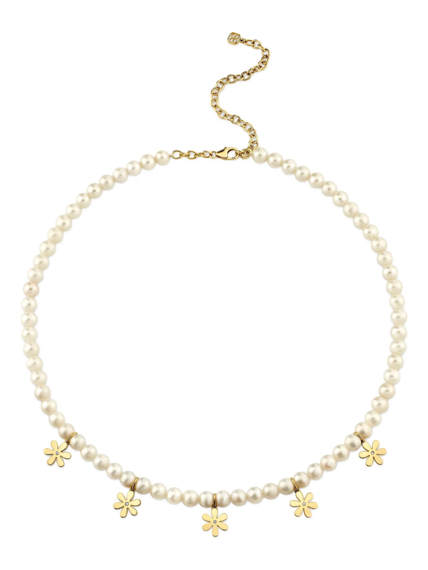 14CT yellow gold Daisy diamond necklace