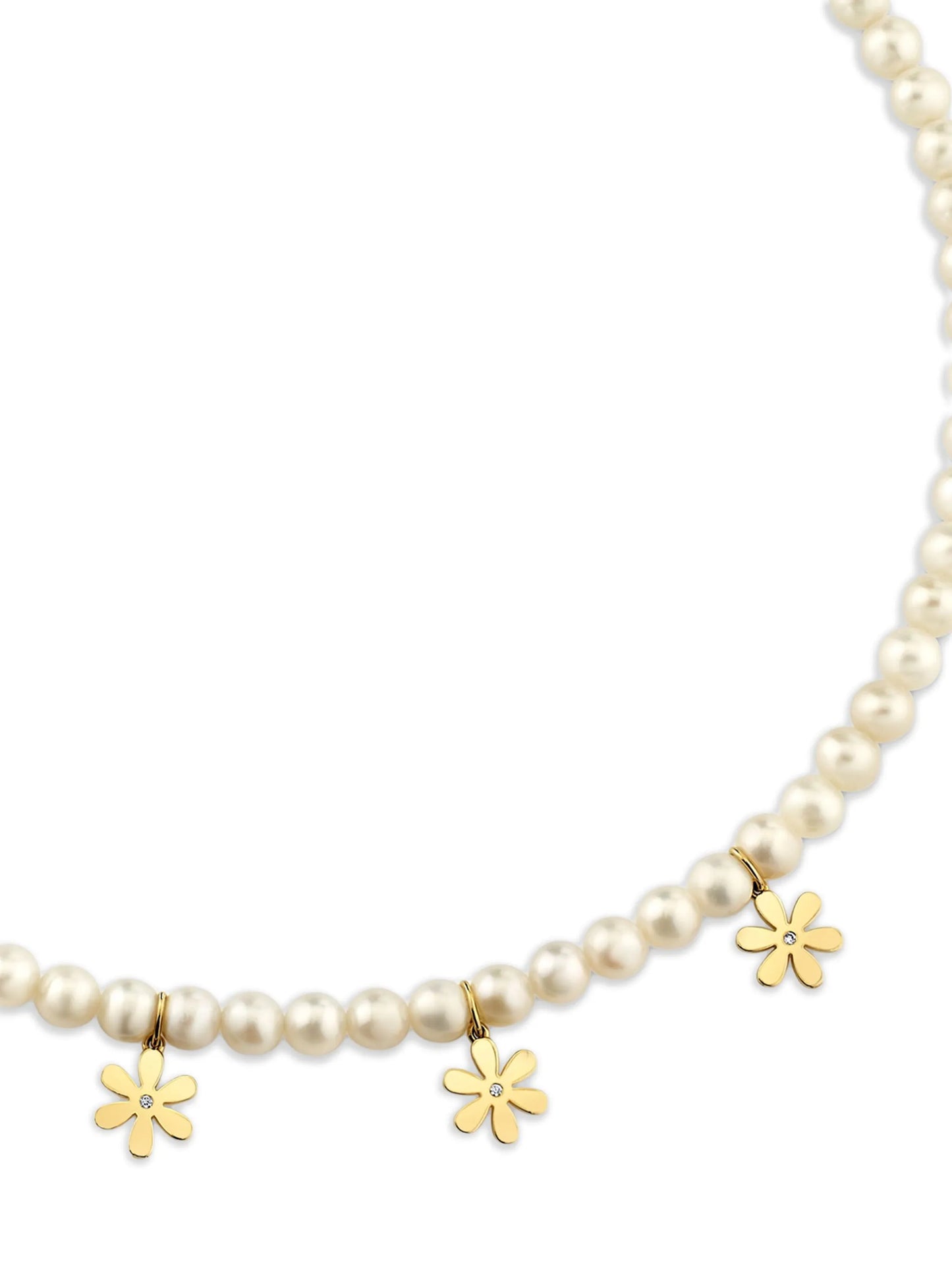 14CT yellow gold Daisy diamond necklace