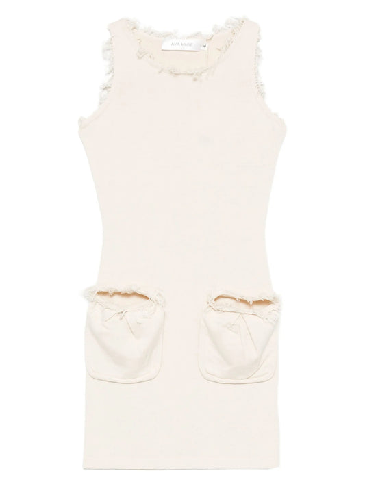 Fleur frayed-detail mini dress