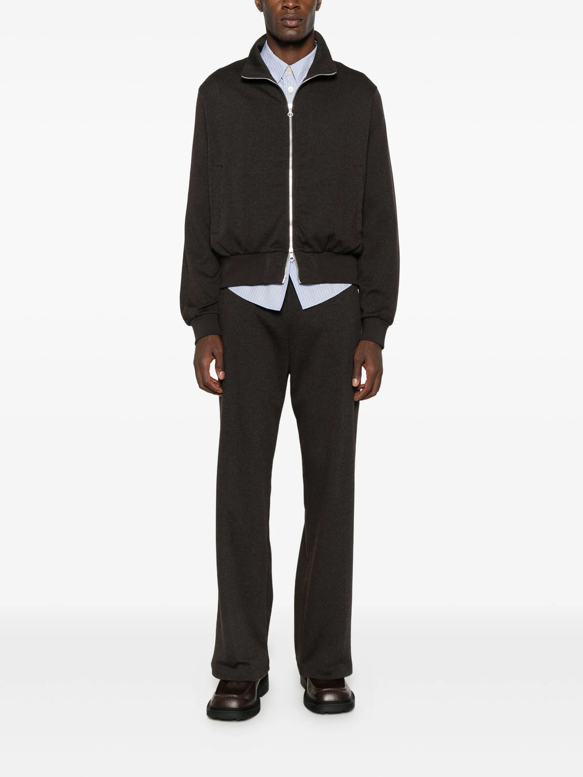 pinstripe-pattern trousers