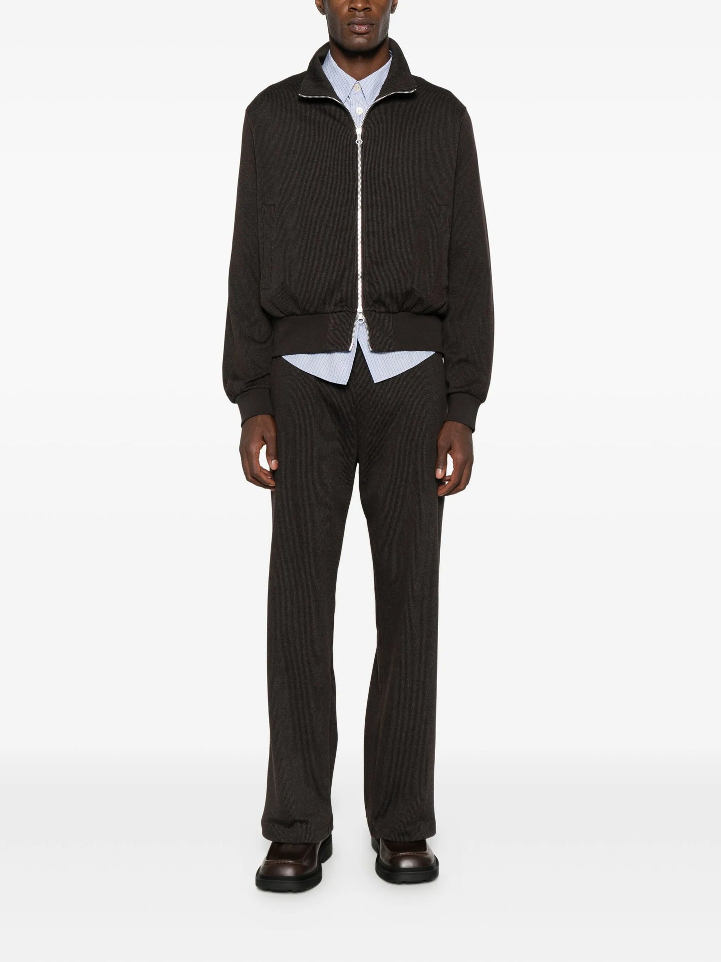 pinstripe-pattern trousers