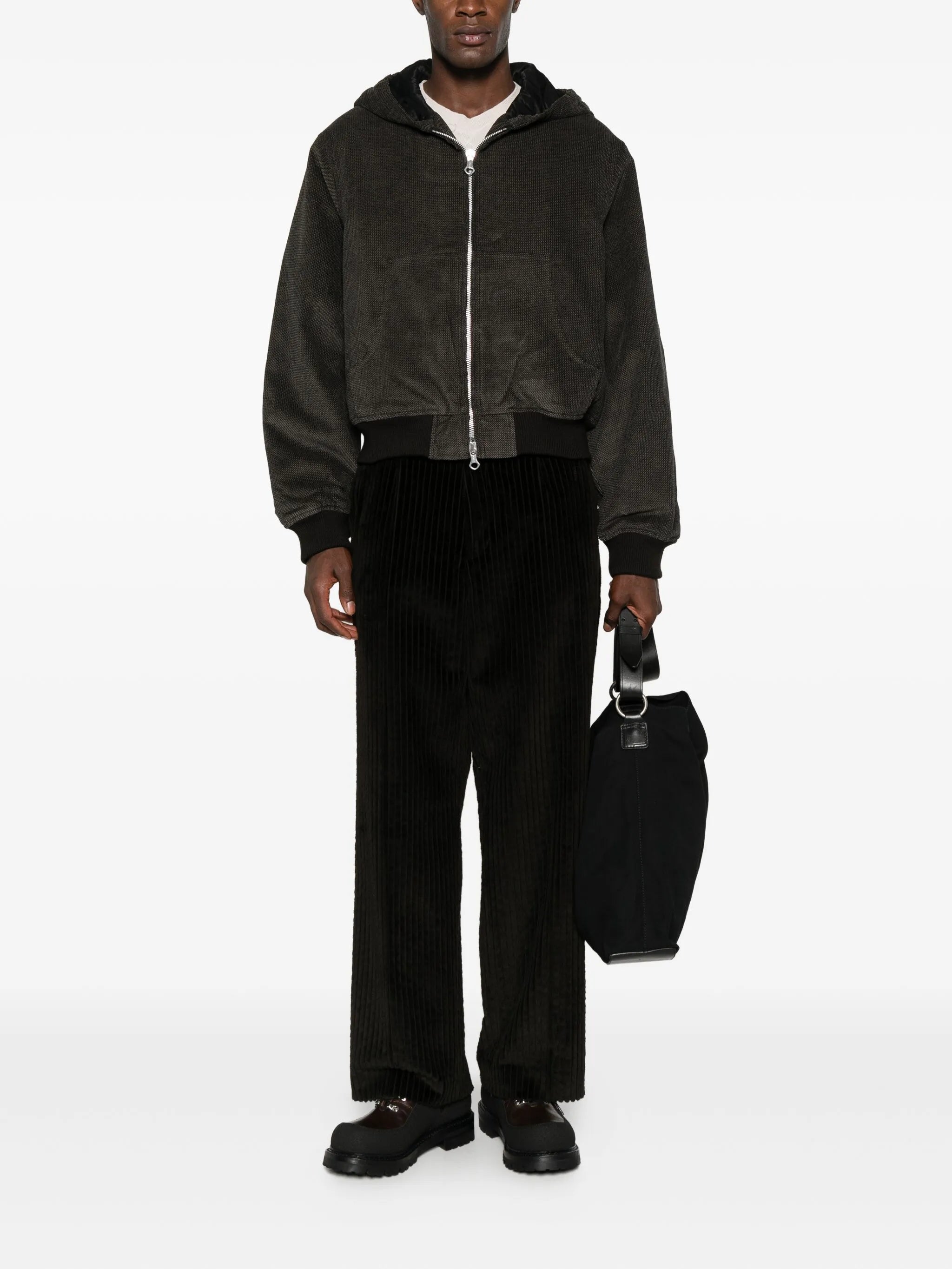 twill hooded jacket