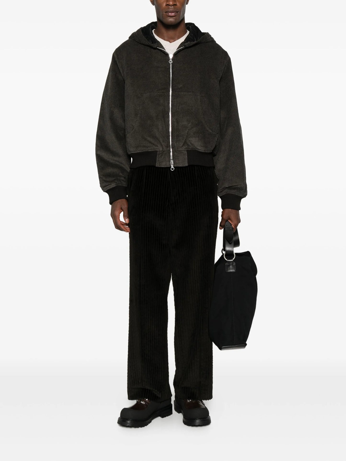 twill hooded jacket
