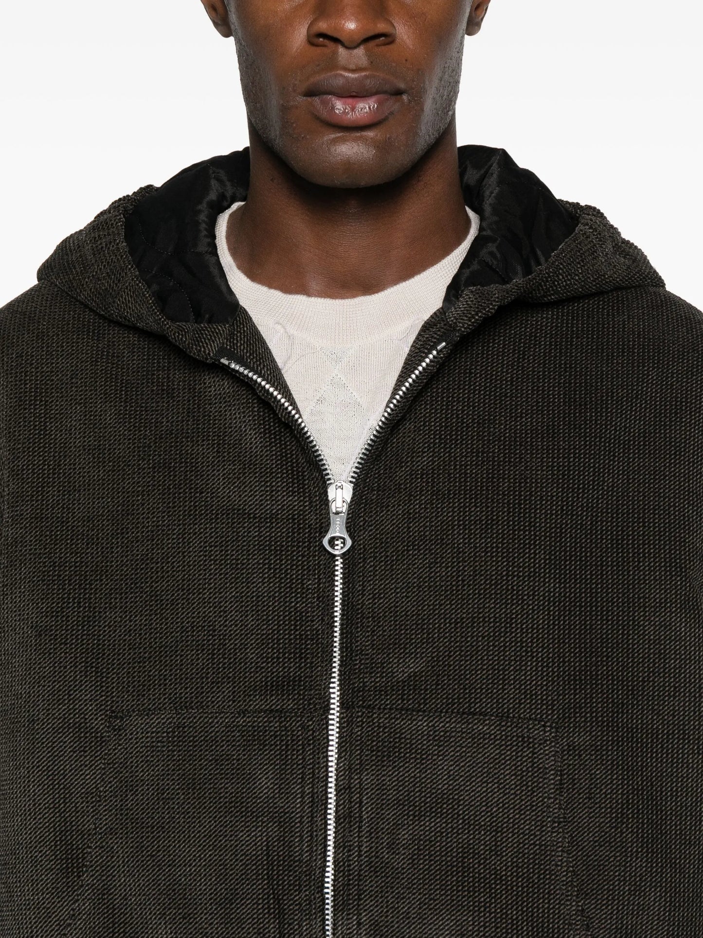 twill hooded jacket