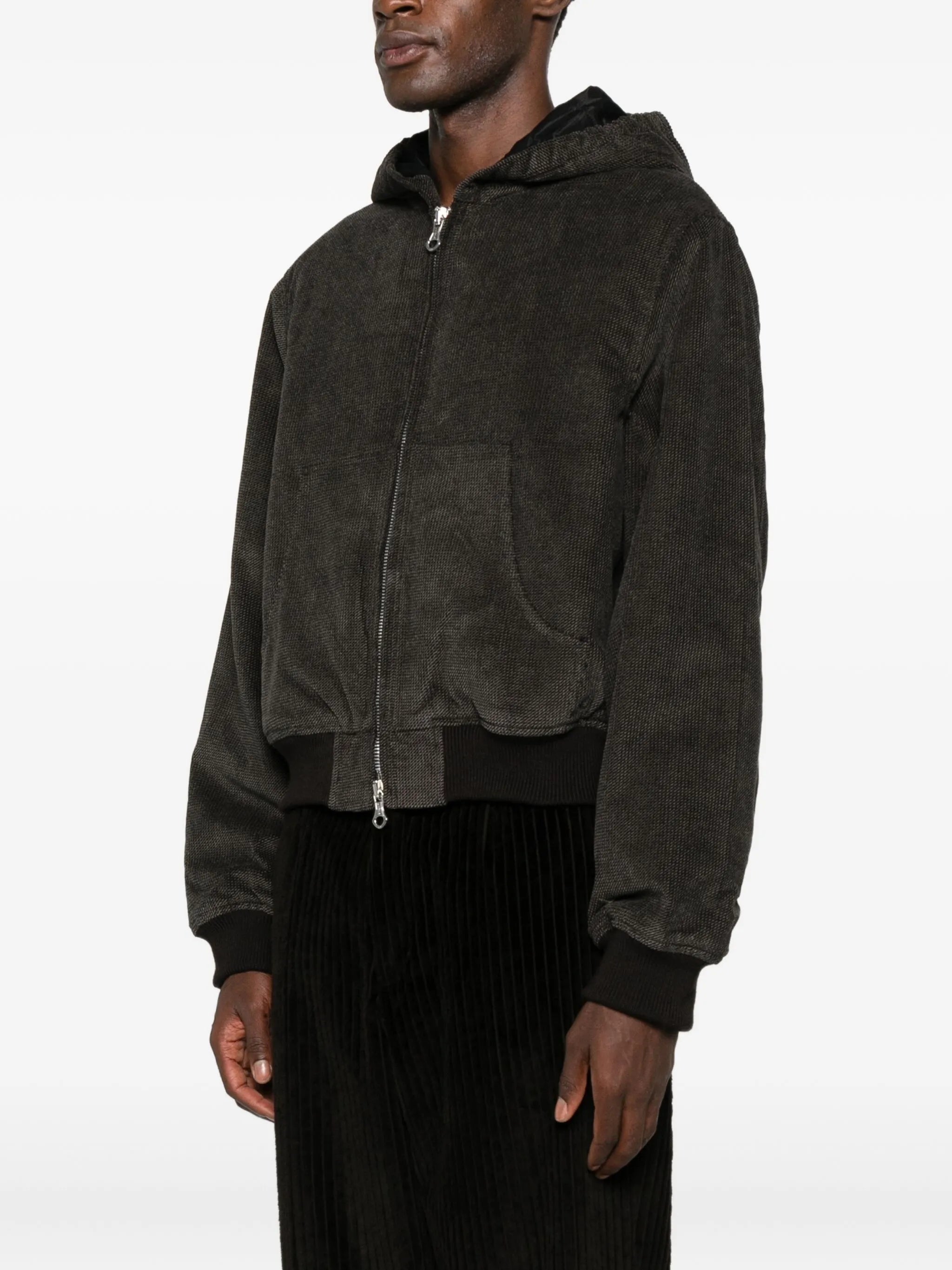 twill hooded jacket