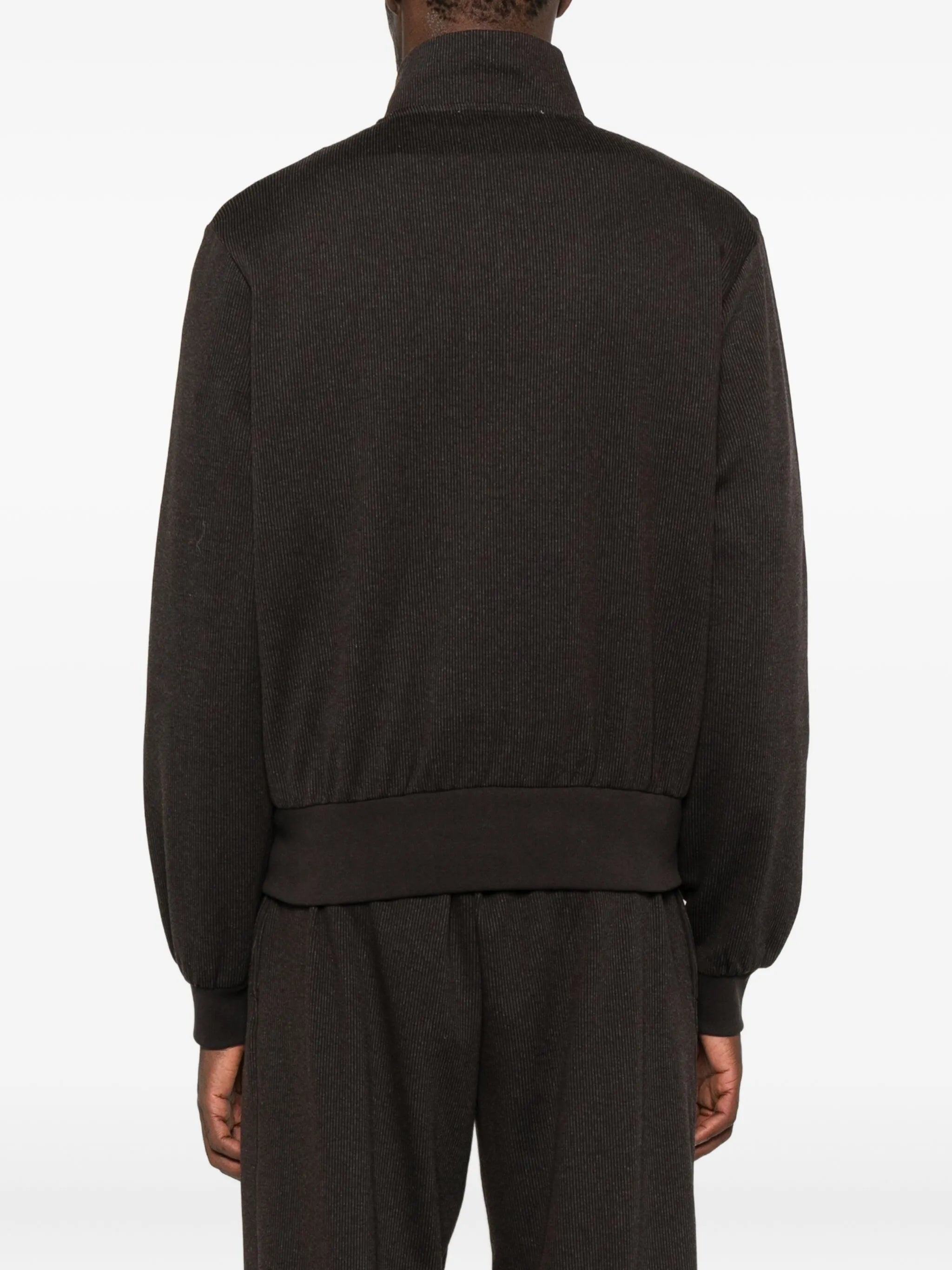 pinstripe-pattern jacket