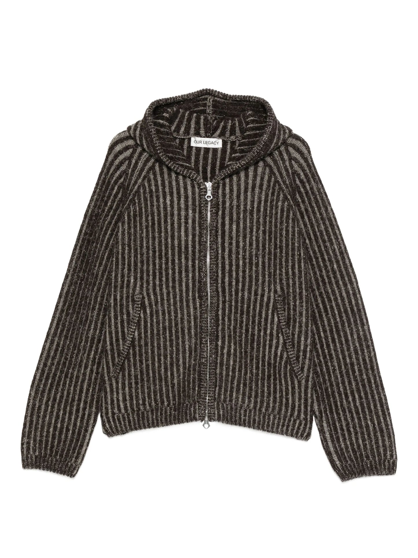 striped hooded cardigan