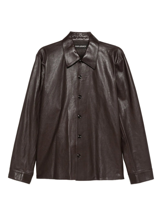 leather shirt jacket