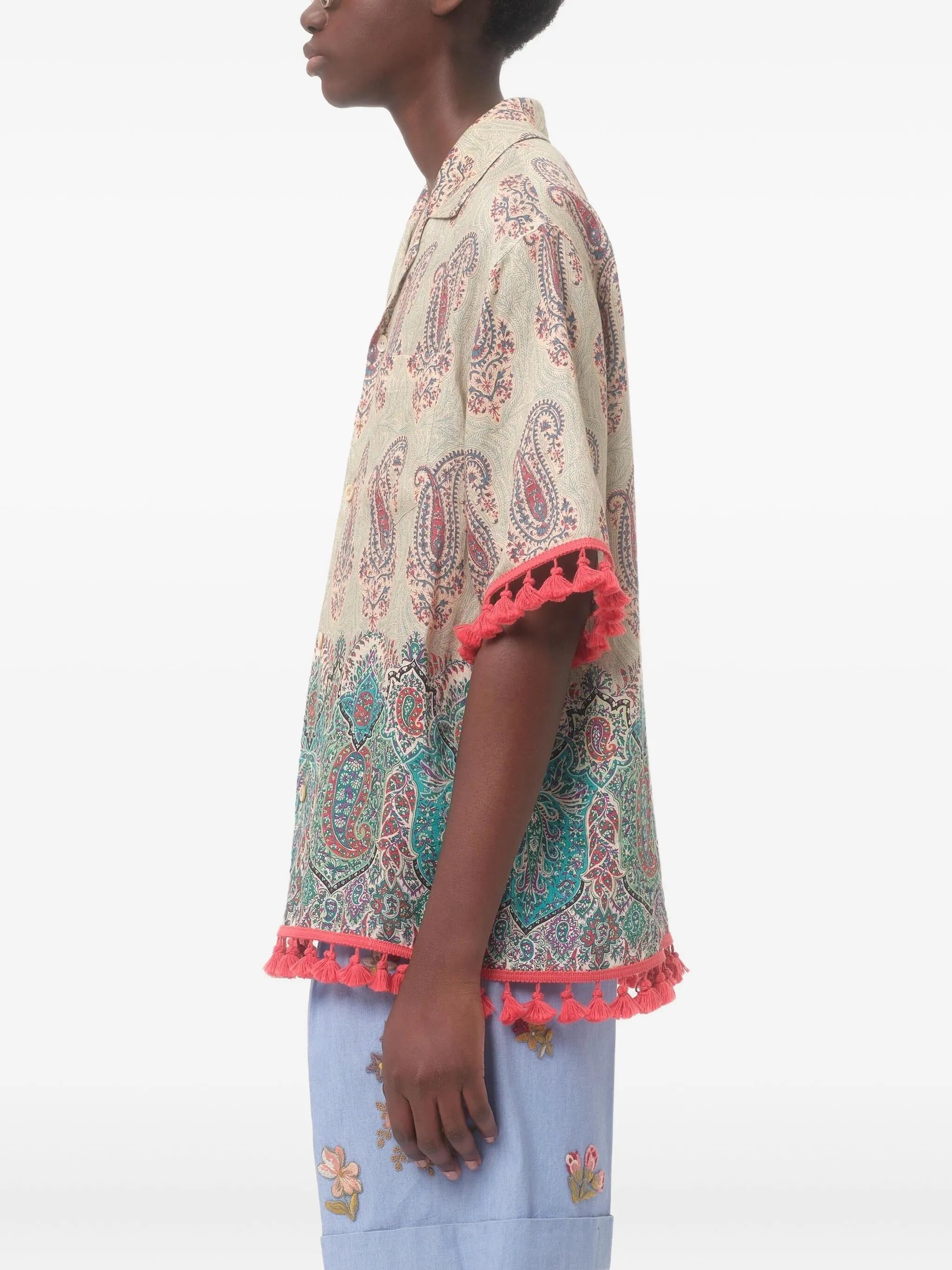 Voyage Imaginaire-print bowling shirt