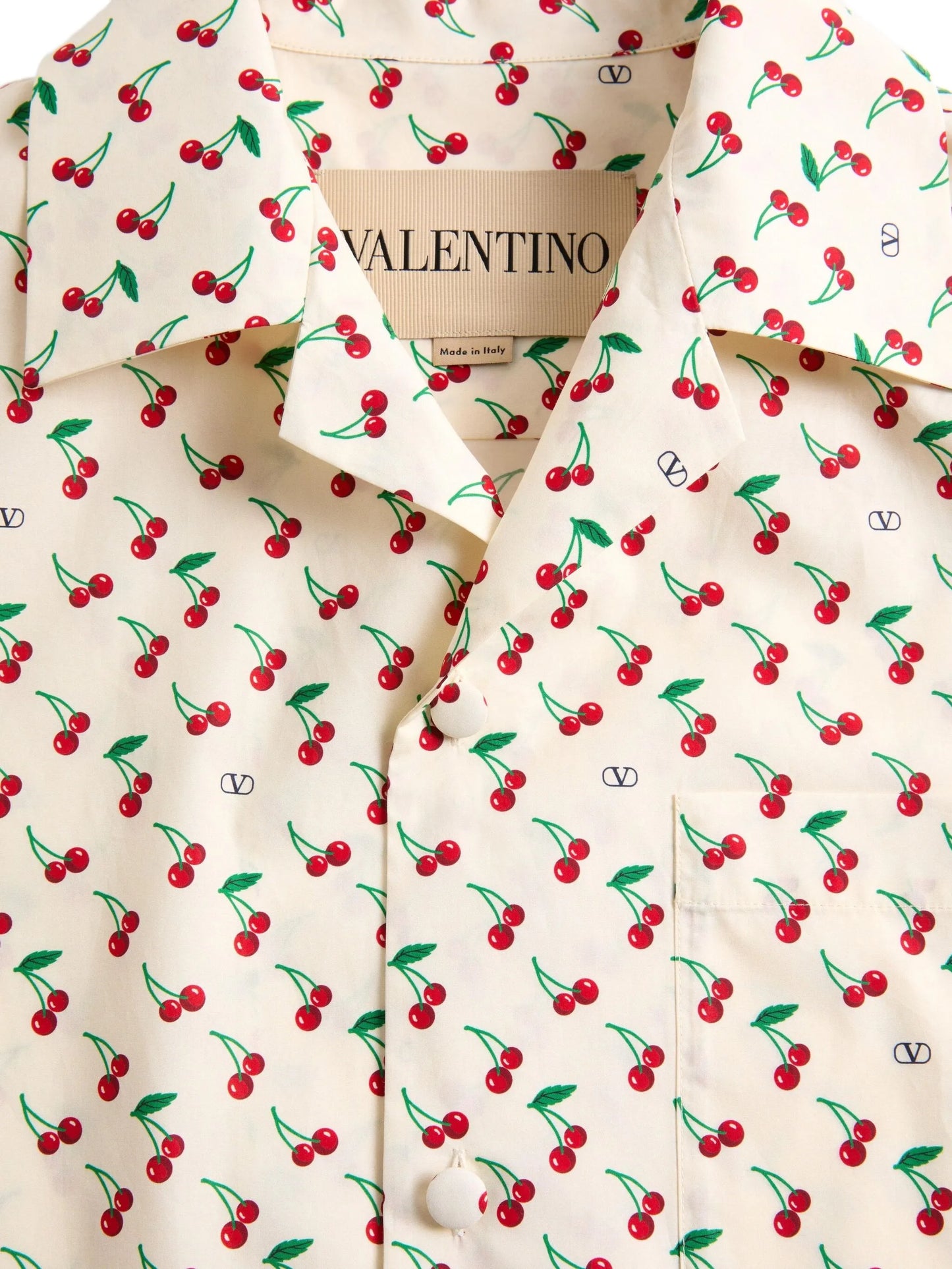 Cherryfic-print bowling shirt