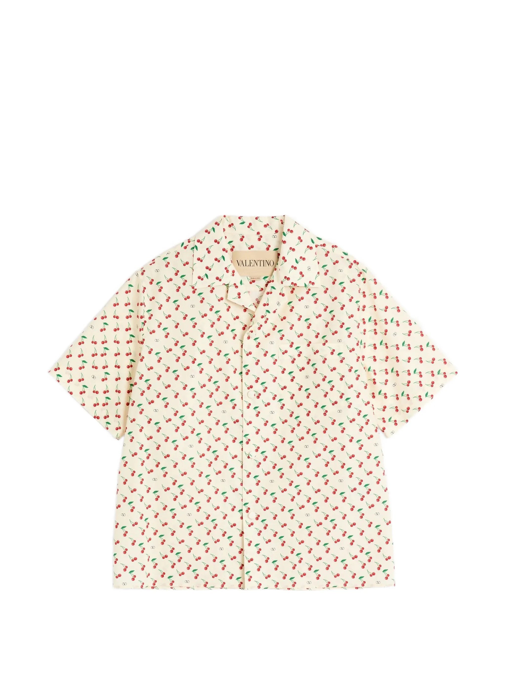 Cherryfic-print bowling shirt