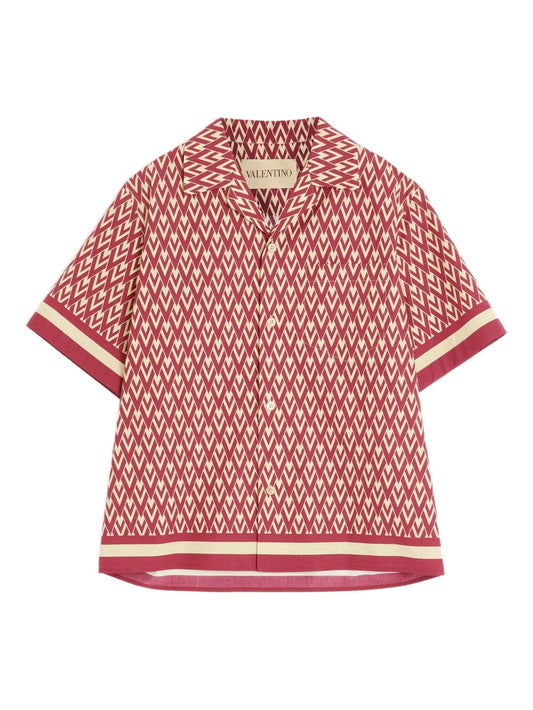 geometric print short-sleeve shirt