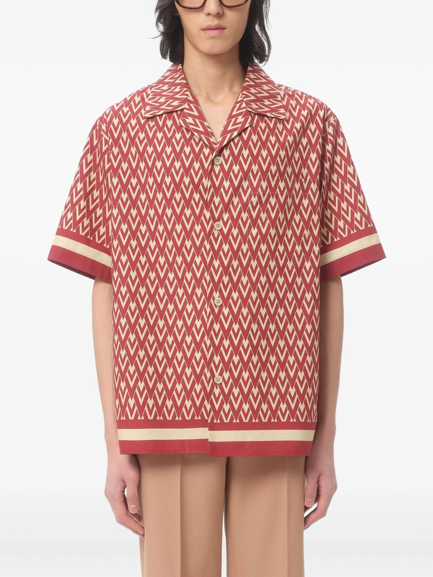 geometric print short-sleeve shirt