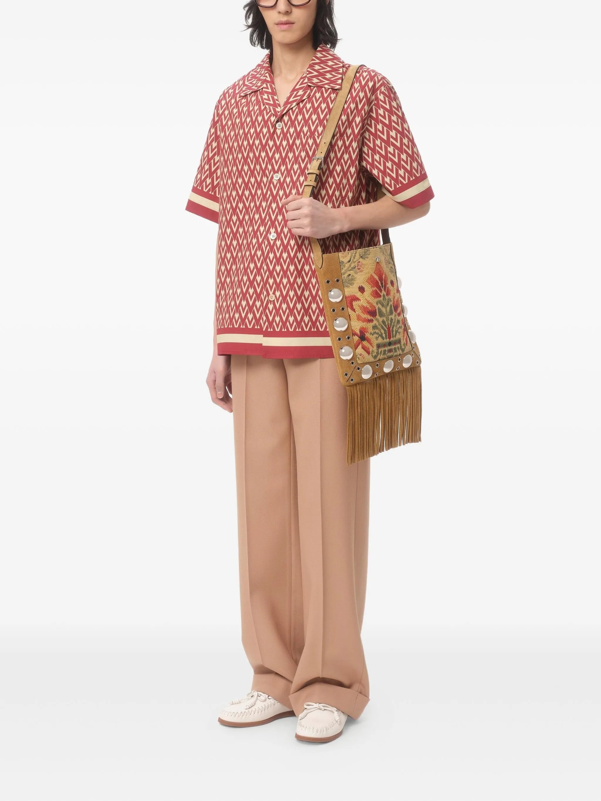 geometric print short-sleeve shirt