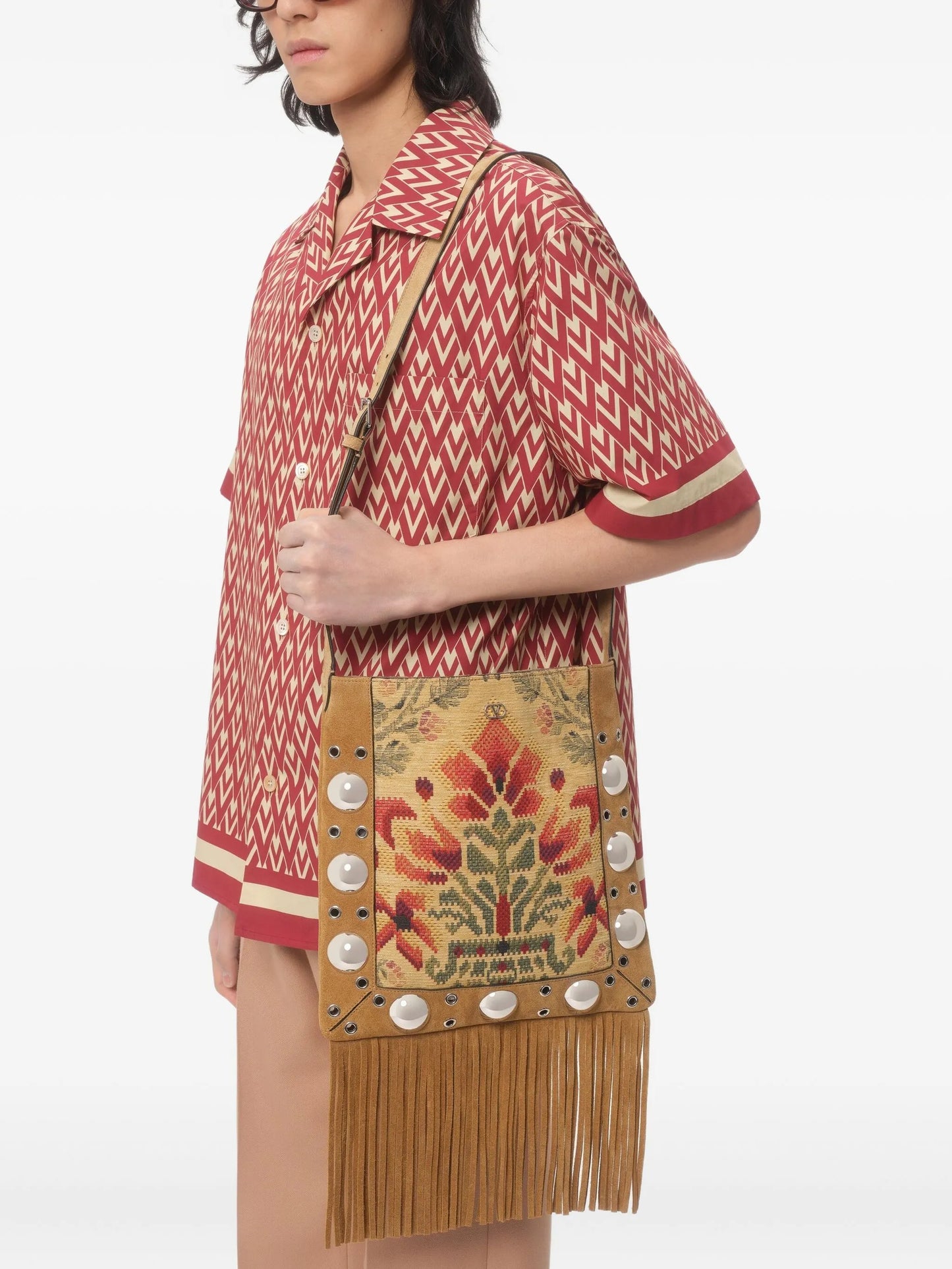 geometric print short-sleeve shirt