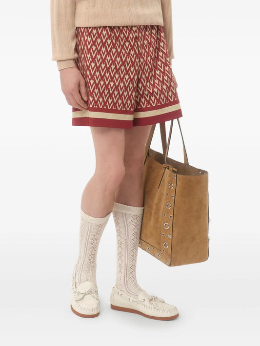 geometric-print shorts