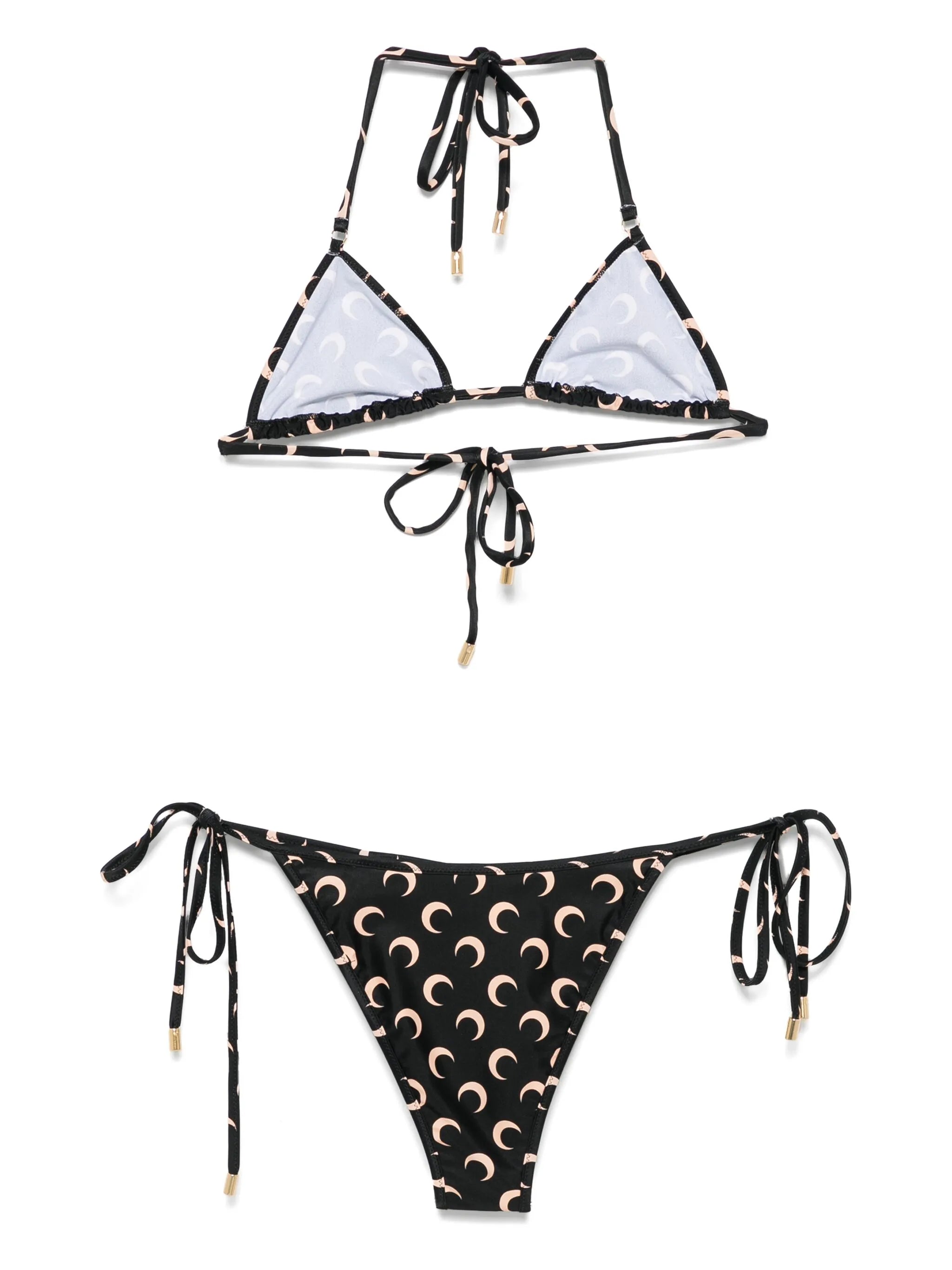 moon-printed bikini set