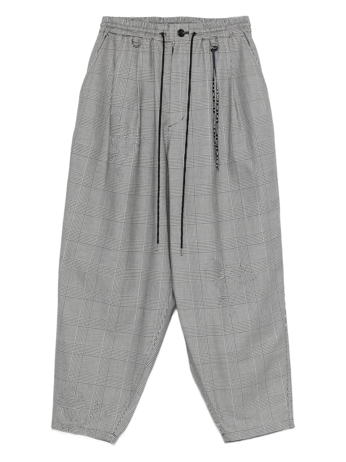 houndstooth-panel flannel pants