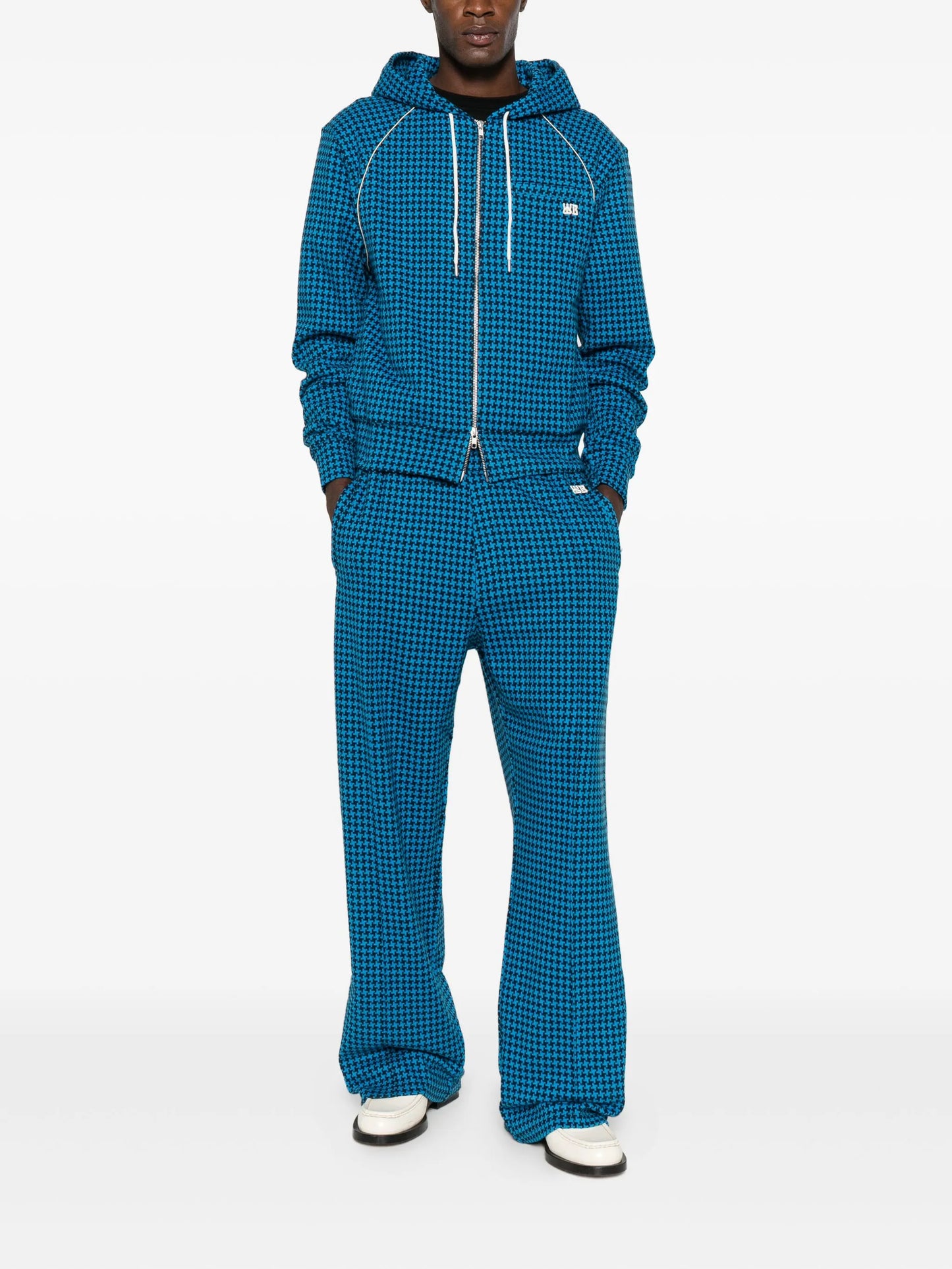 London patterned zip-up hoodie