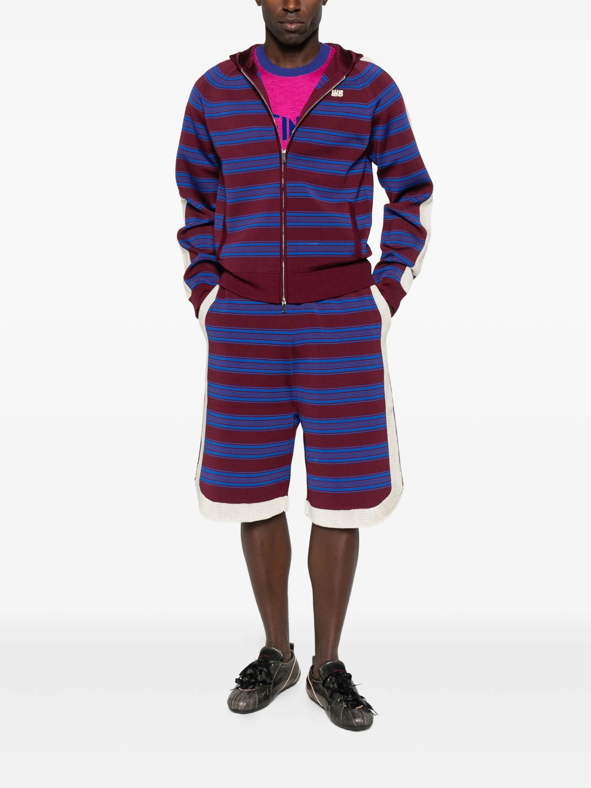 Music striped hoodie
