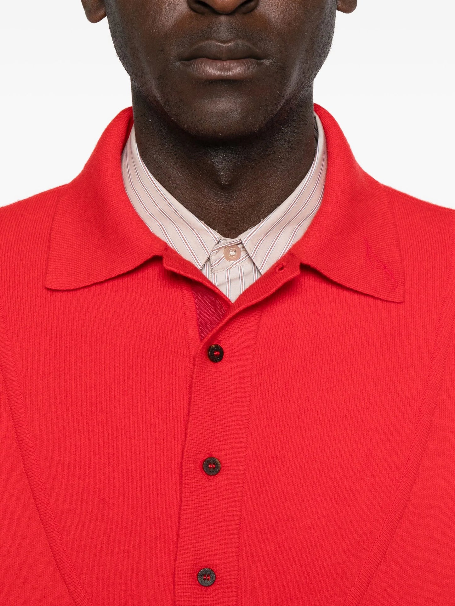 polo-neck buttoned sweater