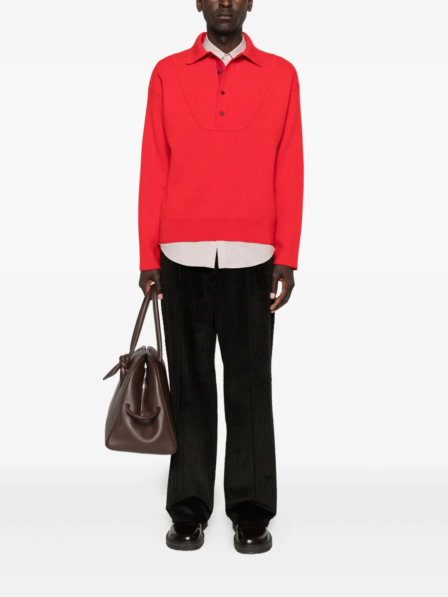 polo-neck buttoned sweater