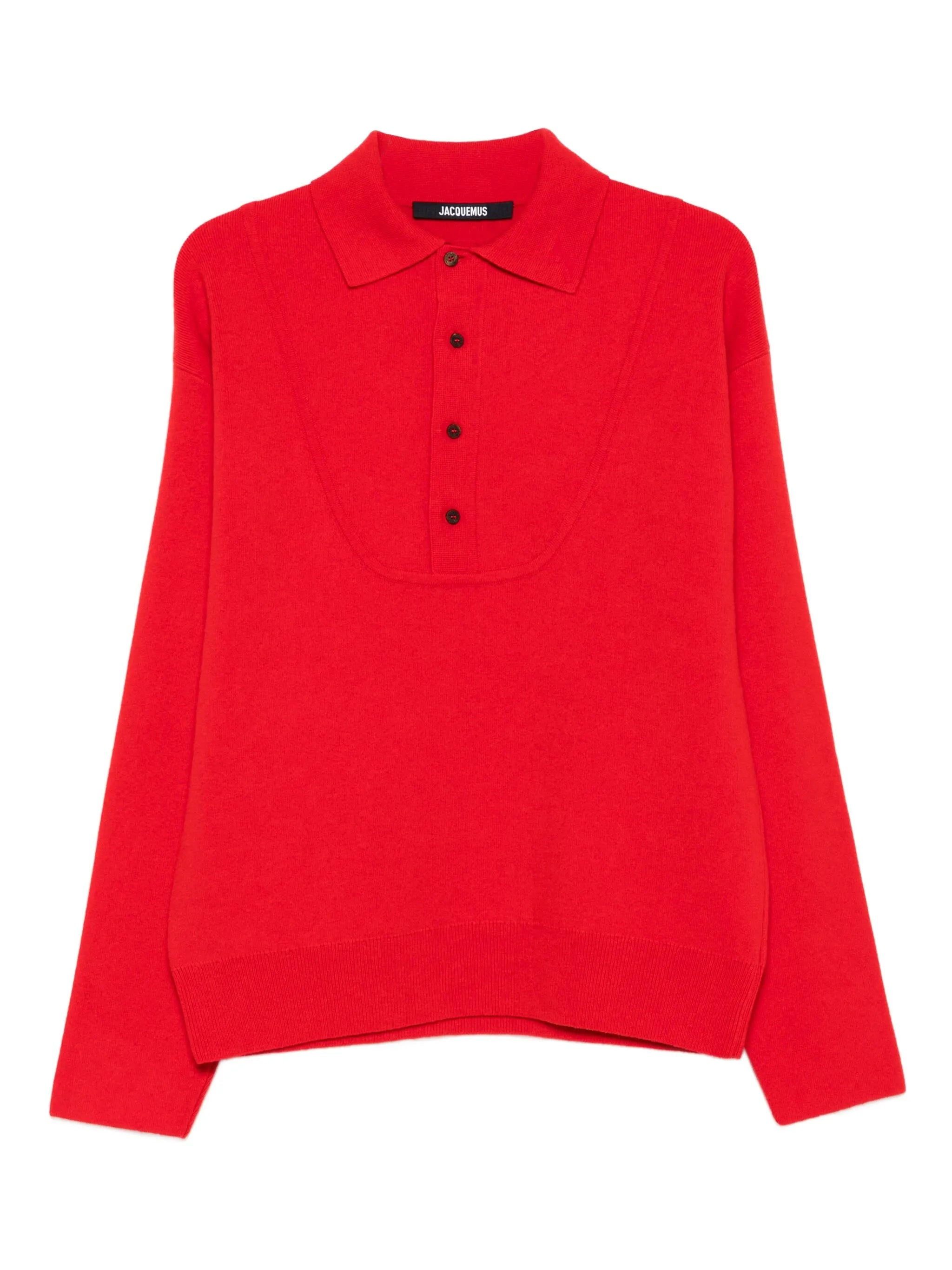 polo-neck buttoned sweater
