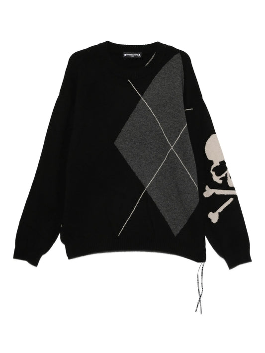 argyle skull sweater