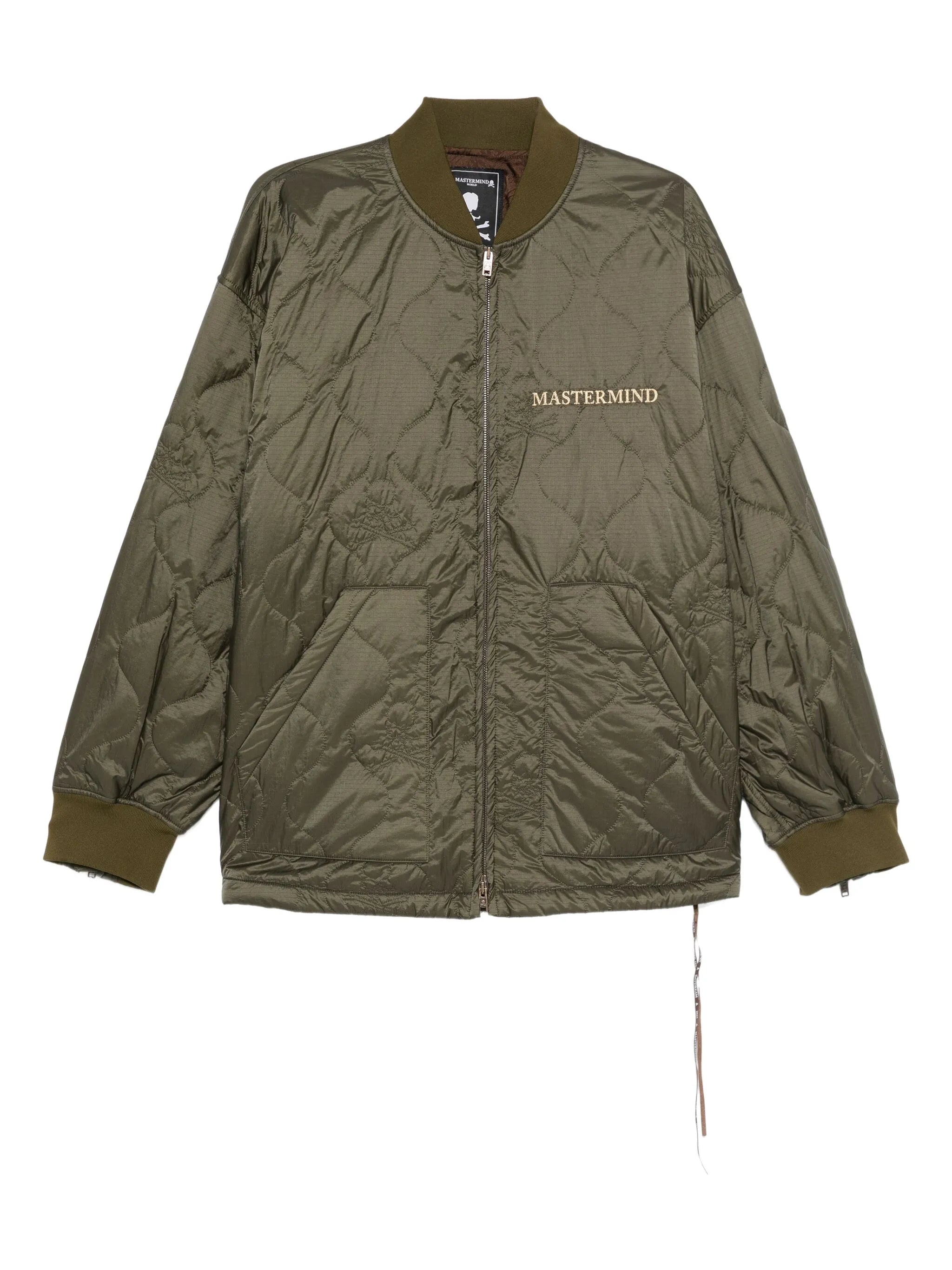 logo-embroidered quilted jacket