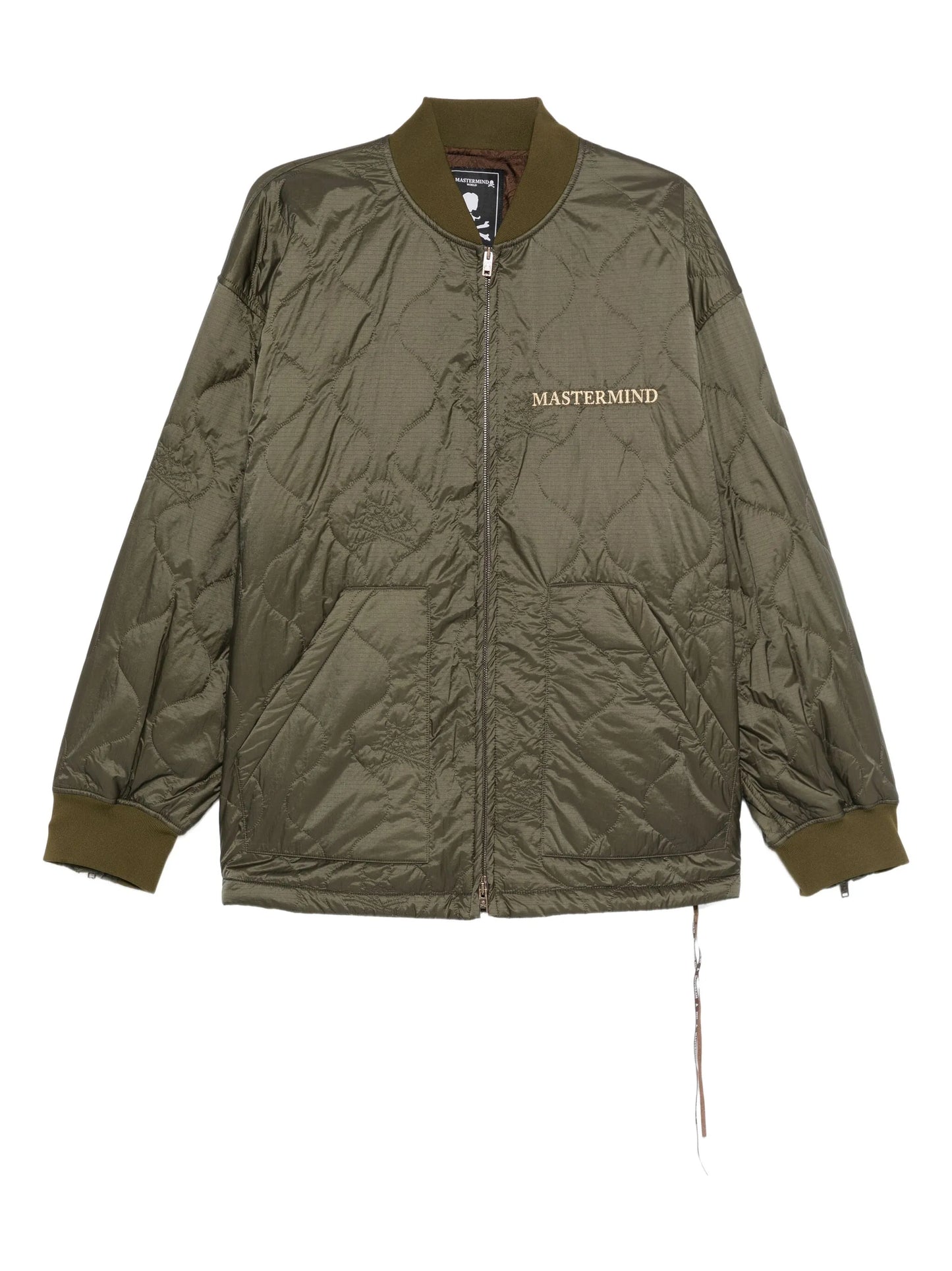 logo-embroidered quilted jacket