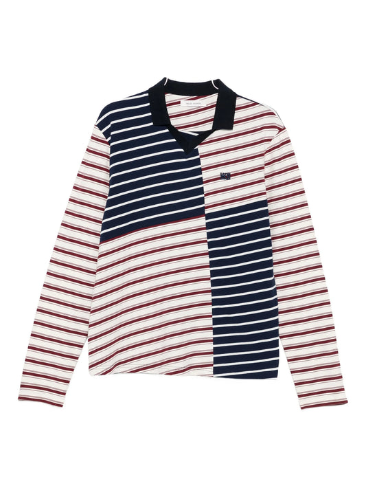 striped panelled T-shirt