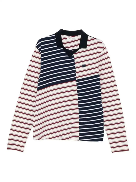 striped panelled T-shirt