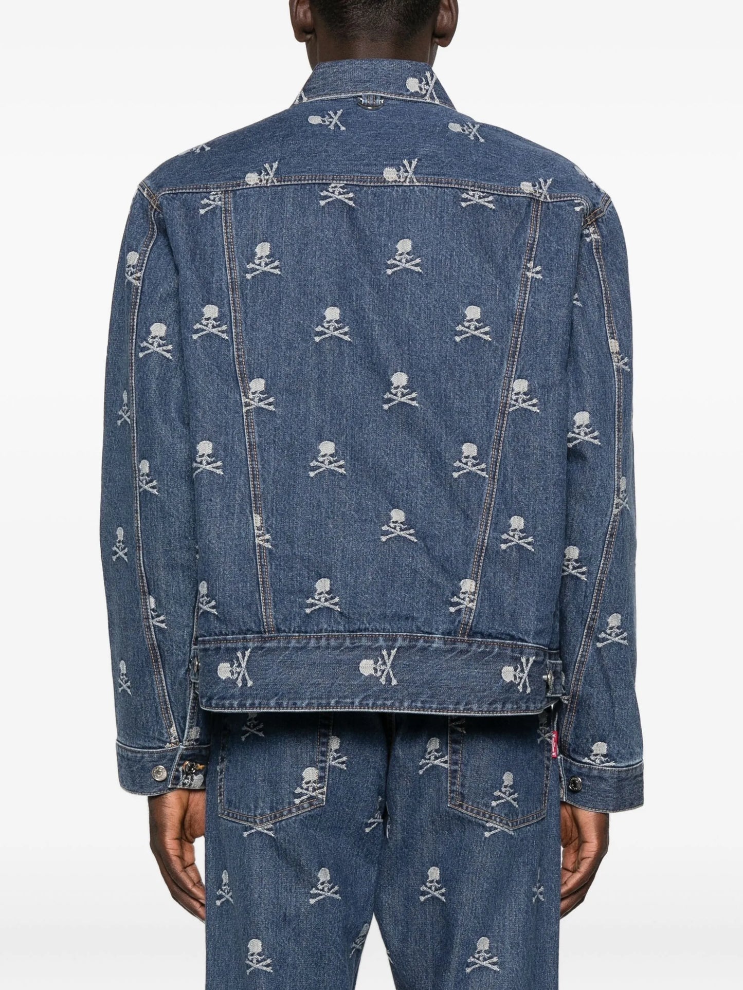 skull-crossbones denim jacket