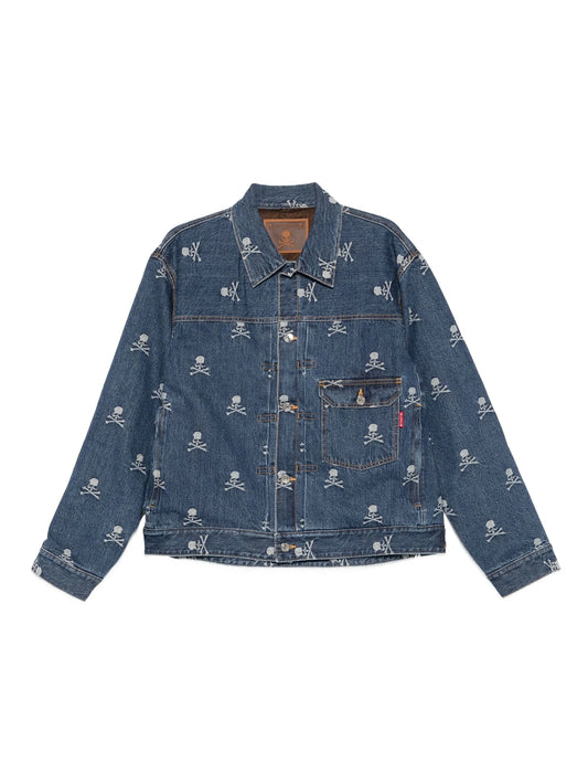 skull-crossbones denim jacket